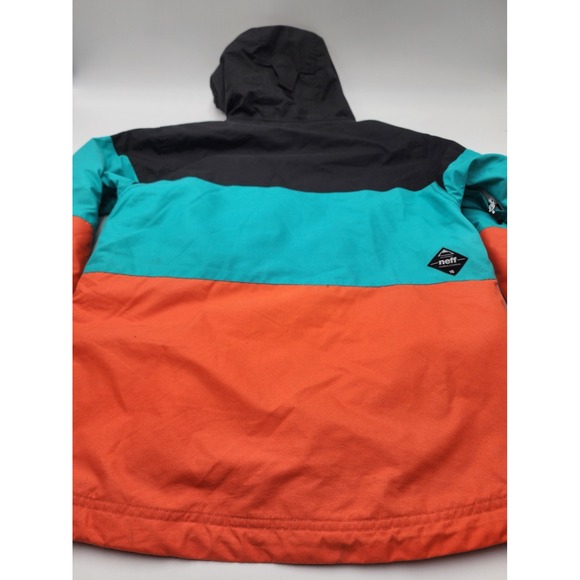 Neff Throwback Poncho Tech Shred Jacket, Men's Large, Orange / ‎ Blue EUC - Picture 16 of 16